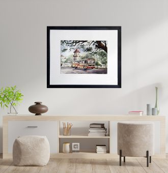 Cabinets and wall for tv in living room, Mockup white wall,3D rendering