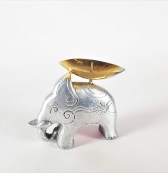 Polished Table Top Iron Elephant Candle Holder, For Decoration
